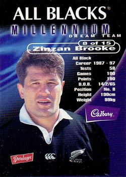 1999 Cadbury Millennium Dream Team #8 Zinzan Brooke Front